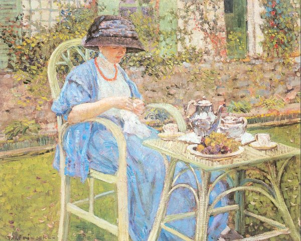 Main Product Photo of Breakfast in the Garden Painting by Frederick C. Frieseke