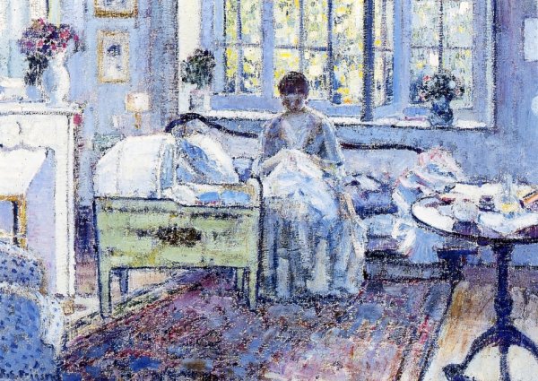 Main Product Photo of By the Cradle Painting by Frederick C. Frieseke