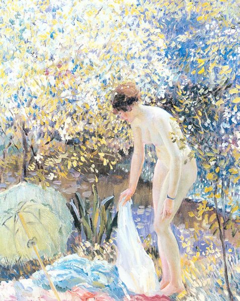 Main Product Photo of Cherry Blossoms Painting by Frederick C. Frieseke