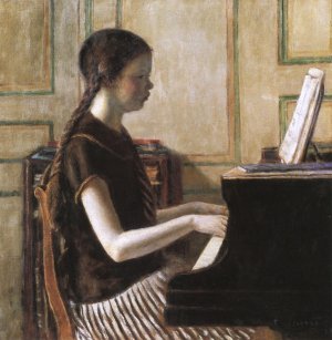 Child at the Piano by Frederick C. Frieseke Oil Painting