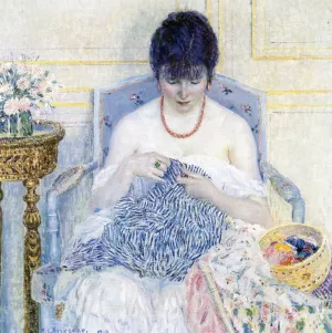 Girl Sewing by Frederick C. Frieseke Oil Painting