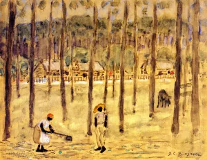 Hoeing, Jacksonville by Frederick C. Frieseke - Oil Painting Reproduction