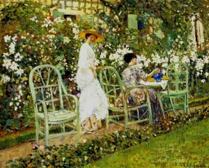 Lilies painting by Frederick C. Frieseke
