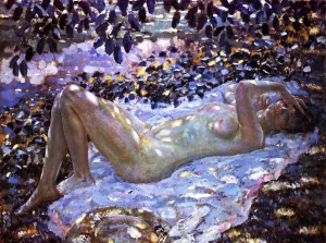 Nude in Dappled Sunlight by Frederick C. Frieseke Oil Painting