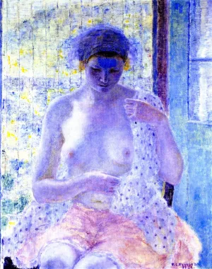 Nude in Window by Frederick C. Frieseke - Oil Painting Reproduction