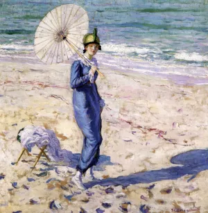 On the Beach by Frederick C. Frieseke - Oil Painting Reproduction