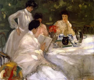 Tea in the Garden by Frederick C. Frieseke - Oil Painting Reproduction