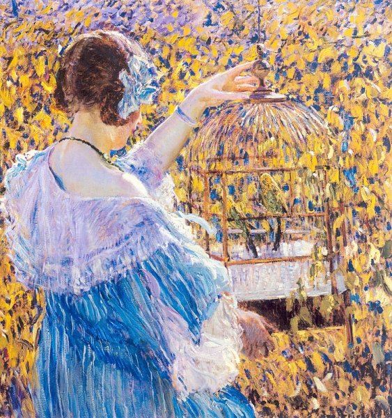 Main Product Photo of The Birdcage Painting by Frederick C. Frieseke