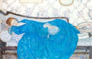 The Blue Gown Oil painting by Frederick C. Frieseke