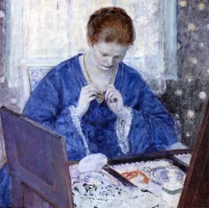 The Gold Locket by Frederick C. Frieseke - Oil Painting Reproduction