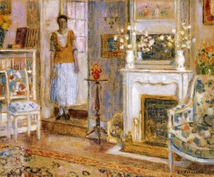 The Library painting by Frederick C. Frieseke