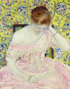 The Old Fashioned Gown by Frederick C. Frieseke The Old Fashioned Gown Oil painting by Frederick C. Frieseke