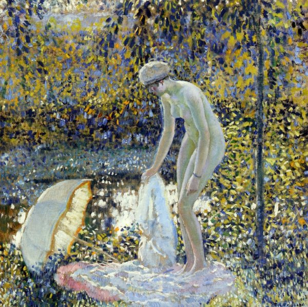 The Parasol by Frederick C. Frieseke - Hand-Painted Oil Painting Reproduction