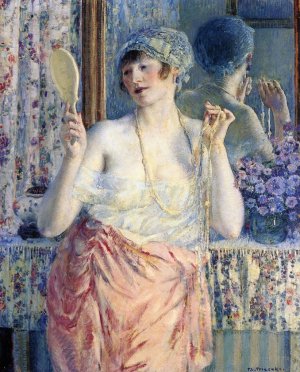 Woman Before a Mirror Oil painting by Frederick C. Frieseke