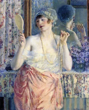 Woman Before a Mirror by Frederick C. Frieseke Oil Painting