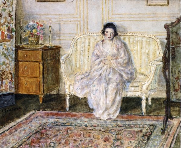 Main Product Photo of Woman in an Interior Painting by Frederick C. Frieseke