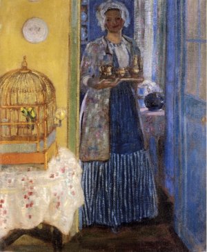 Yellow and Blue Oil painting by Frederick C. Frieseke