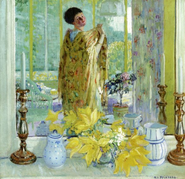 Main Product Photo of Yellow Tulips Painting by Frederick C. Frieseke