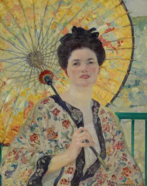 Japanese Parasol by Frederick Carl Frieseke Oil Painting