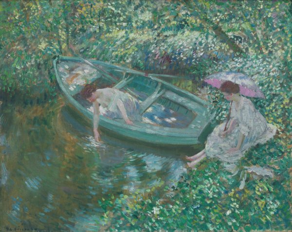 Repose at Noonday  by Frederick Carl Frieseke - Hand-Painted Oil Painting Reproduction
