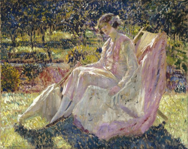 Sunbath  by Frederick Carl Frieseke - Hand-Painted Oil Painting Reproduction