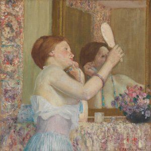 Woman with a Mirror by Frederick Carl Frieseke Oil Painting