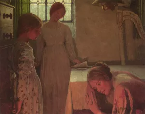A Winter Evening by Frederick Cayley Robinson - Oil Painting Reproduction