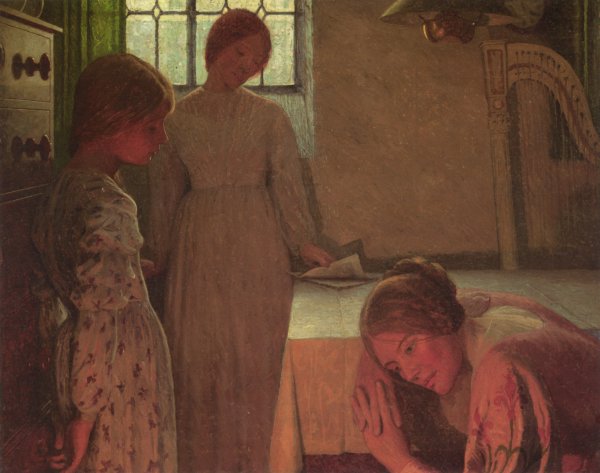 A Winter Evening by Frederick Cayley Robinson - Hand-Painted Oil Painting Reproduction