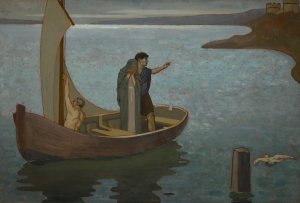 The Departure by Frederick Cayley Robinson Oil Painting