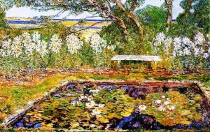 A Long Island Garden by Frederick Childe Hassam - Oil Painting Reproduction