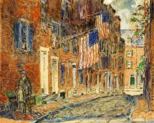 Acorn Street, Boston by Frederick Childe Hassam - Oil Painting Reproduction