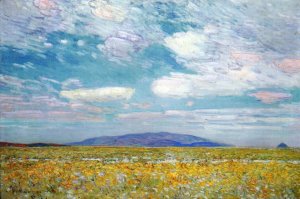 Alkali, Rabbit Brush and Grease Wood Squaw Cap, Oregon Trail by Frederick Childe Hassam Oil Painting