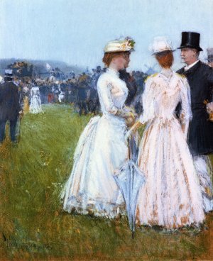 At the Grand Prix in Paris by Frederick Childe Hassam Oil Painting