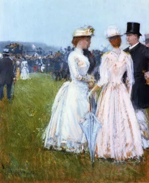 At the Grand Prix in Paris by Frederick Childe Hassam Oil Painting