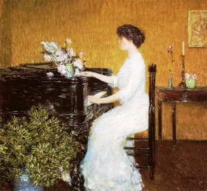 At the Piano by Frederick Childe Hassam - Oil Painting Reproduction