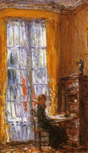 At the Writing Desk Oil painting by Frederick Childe Hassam