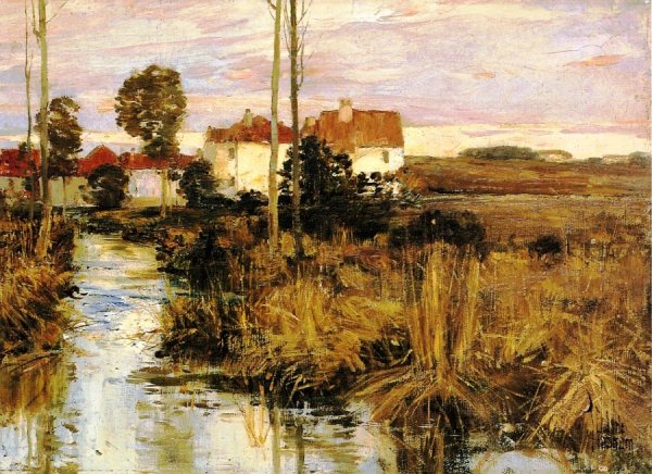 Autumn Twilight by Frederick Childe Hassam - Hand-Painted Oil Painting Reproduction