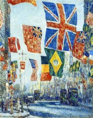Avenue of the Allies, Great Britain, 1918 painting by Frederick Childe Hassam
