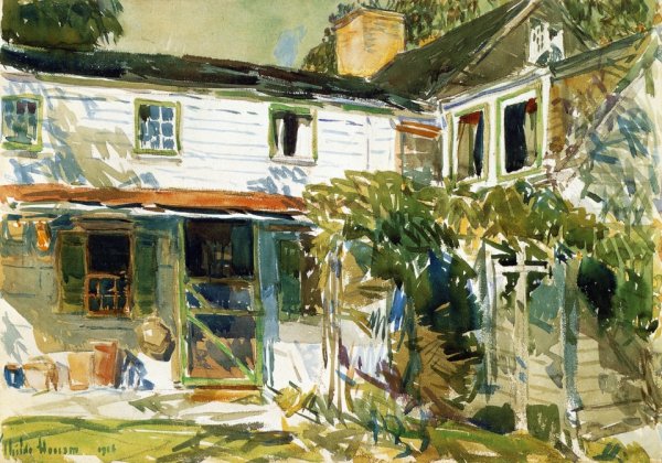 Main Product Photo of Back of the Old House Painting by Frederick Childe Hassam