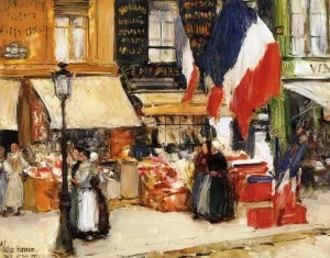 Bastille Day, Boulevard Rochechouart, Paris by Frederick Childe Hassam - Oil Painting Reproduction