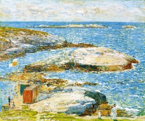 Bathing Pool, Appledore Oil painting by Frederick Childe Hassam