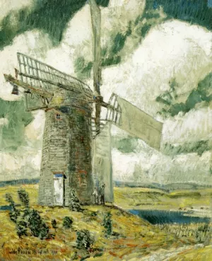 Bending Sail on the Old Mill by Frederick Childe Hassam Oil Painting