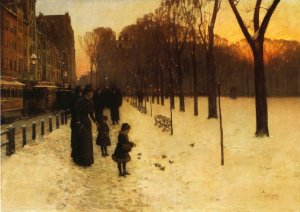 Boston Common at Twilight Oil painting by Frederick Childe Hassam