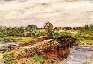 Bridge at Old Lyme II by Frederick Childe Hassam - Oil Painting Reproduction