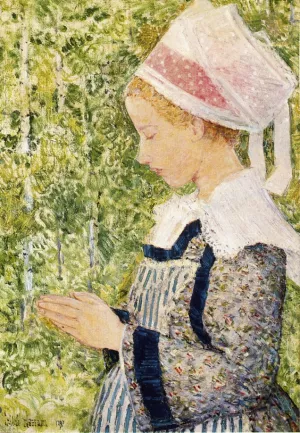 Brittany Peasant at The Pardon by Frederick Childe Hassam Oil Painting