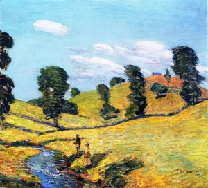 Brook in Branchville, Connecticut by Frederick Childe Hassam - Oil Painting Reproduction