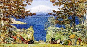 California Oil painting by Frederick Childe Hassam