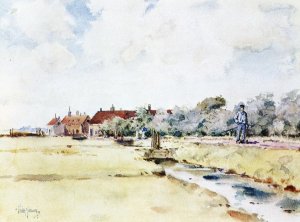 Canal Scene Oil painting by Frederick Childe Hassam