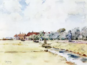 Canal Scene Oil painting by Frederick Childe Hassam