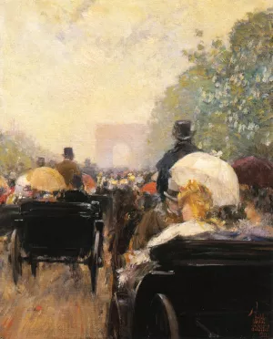 Carriage Parade by Frederick Childe Hassam - Oil Painting Reproduction